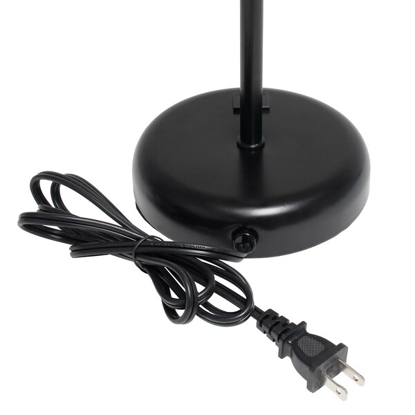 Black Stick Lamp With USB Charging Port, White, PK 2